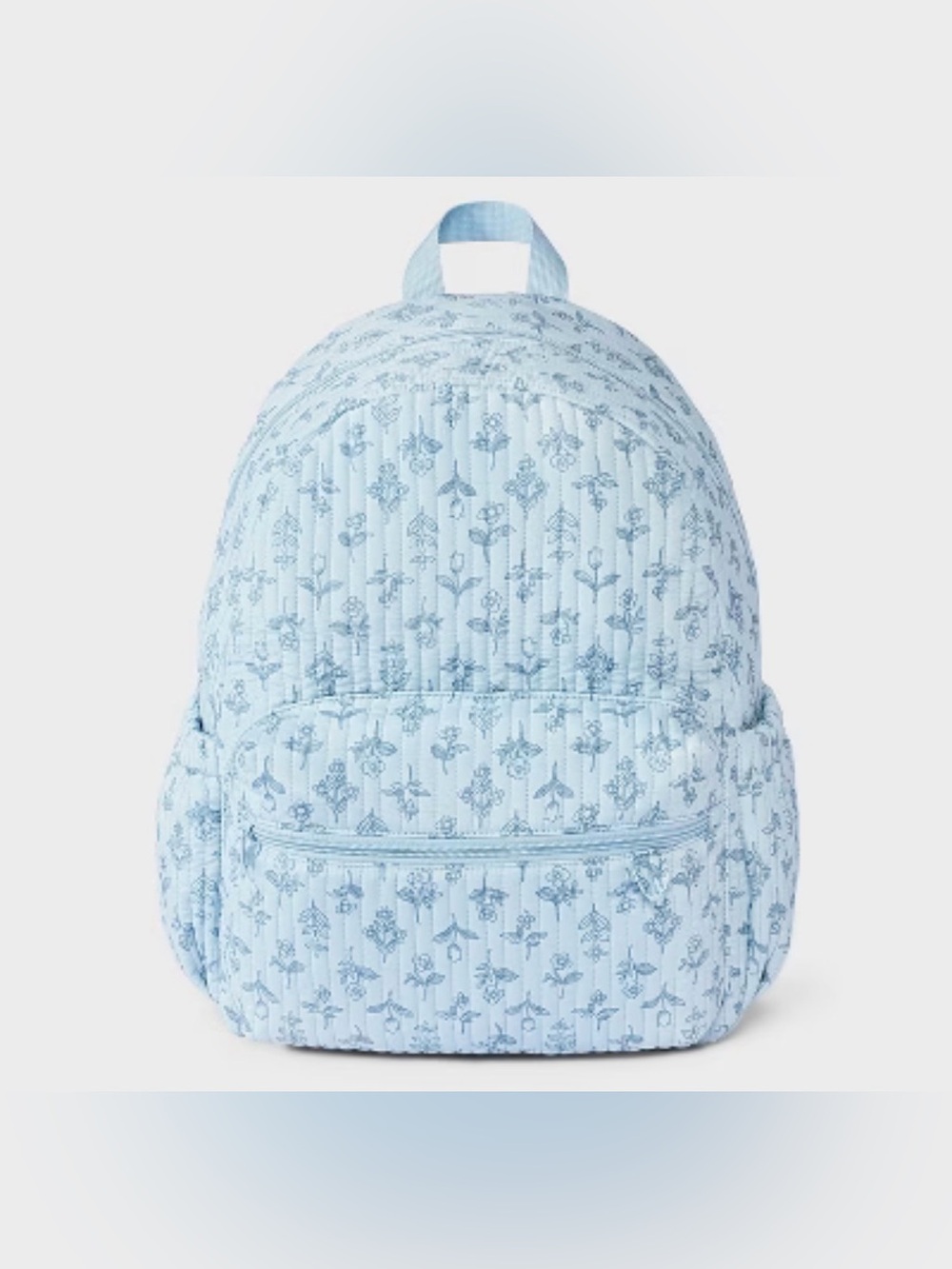 art class Light Blue Quilted Floral Kids Backpack